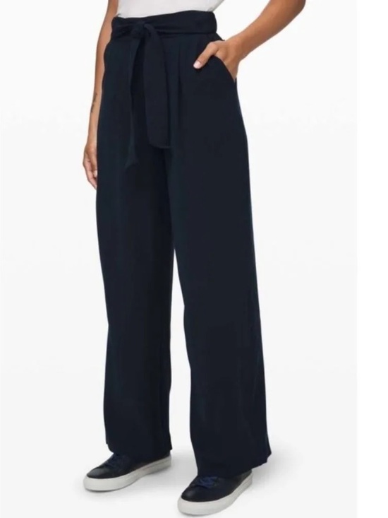lululemon athletica Pants - lululemon athletica Noir Pant Navy Wide-Leg Tie-Waist